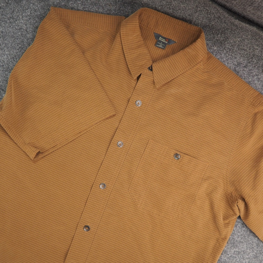 Royal Robbins Shirt Mens Large Brown Plaid Outdoor Hiking Gorpcore Adventure